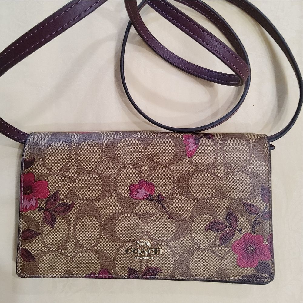 Coach Floral Hayden Foldover Clutch Crossbody